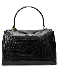 Lauren Ralph Farrah Embossed Small Soft Satchel Handbag