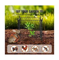 Sugift 4 Pack 13.4 inches Chicken Wire Plant Protector Cages with Ground Stakes