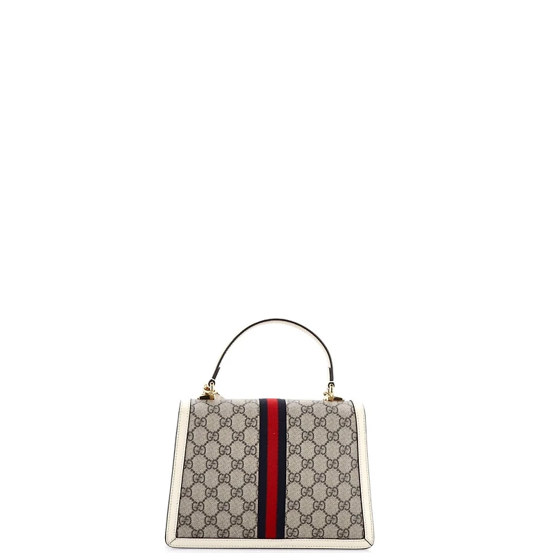 Pre-Owned Gucci Small Ophidia Flap Top Handle Bag Gg Coated Canvas
