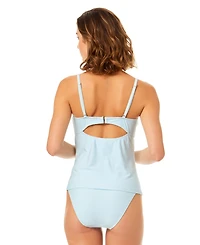 CeCe Women's Bandeau Neck Keyhole Tankini Top