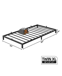 Homfan 6 Inch Metal Platform Bed Frame with Under-Bed Storage, Headboard Mount Holes, No Box Spring Needed