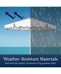 Best Choice Products 7.5feet Patio Market Umbrella with Wavy Trim, Fade-Resistant, Crank and Tilt, Wind Vent