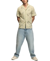 Lucky Brand Men's Embroidered Floral Shirt