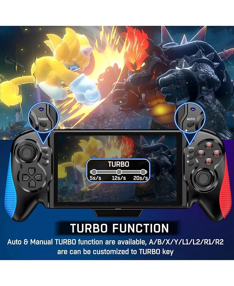 ECHTPeak Switch Controller for Switch/Switch Oled, Hall Effect One-Piece Joypad Controller, Switch Remote with Turbo and Dual Motor Vibration