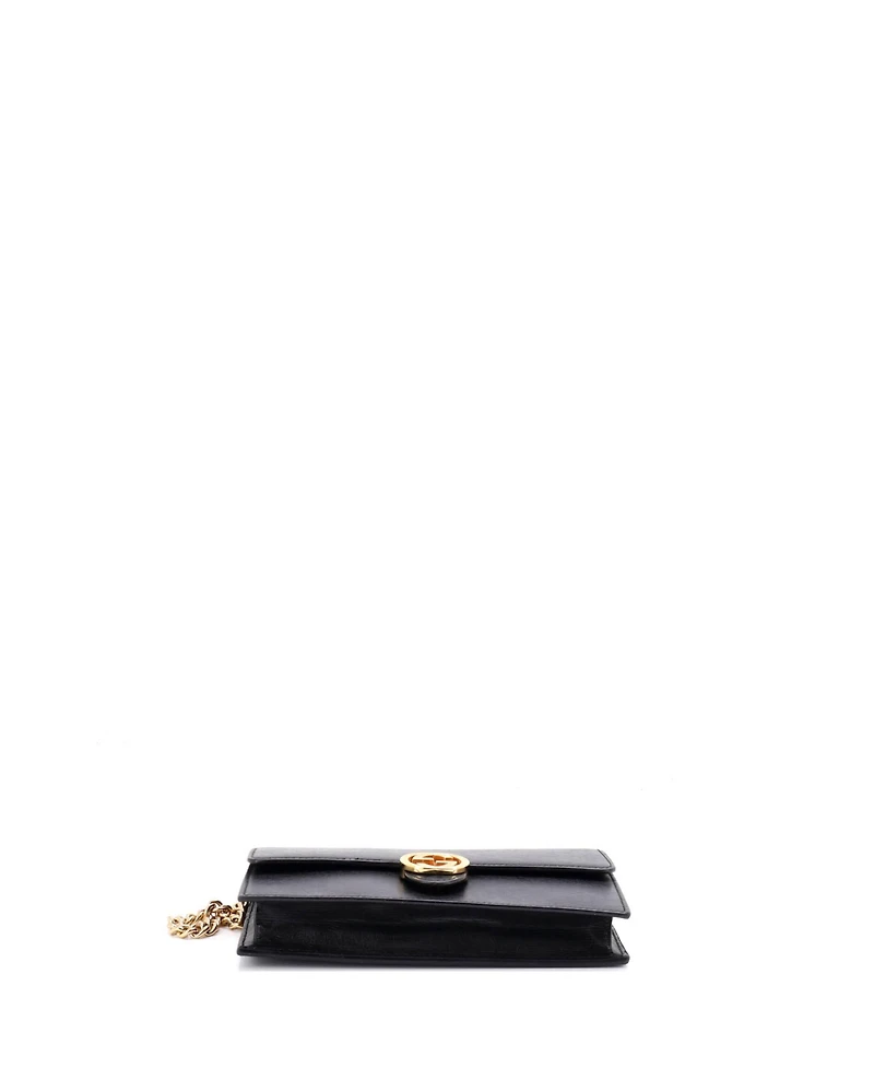 Pre-Owned Gucci Interlocking Wallet on Chain Leather