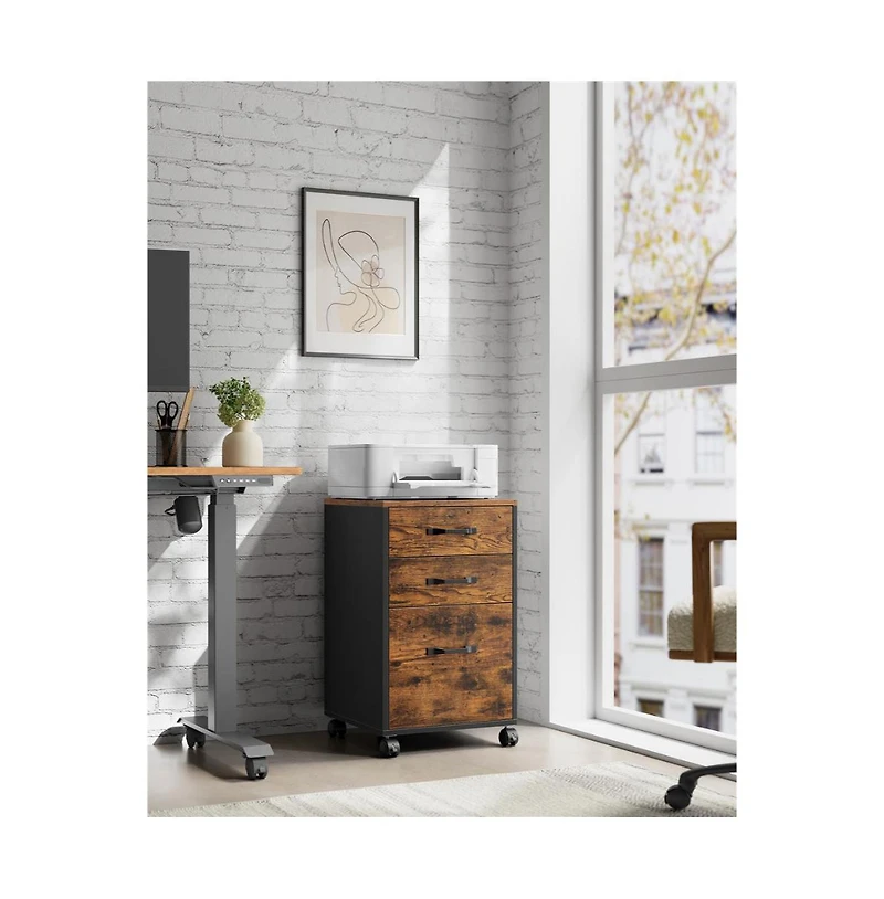 Slickblue Rolling 3 Drawer File Cabinet with Wheels for Office Organization