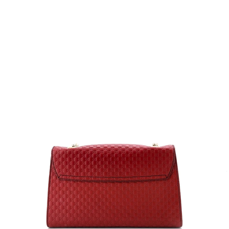 Pre-Owned Gucci Medium Emily Chain Flap Bag Microguccissima Leather