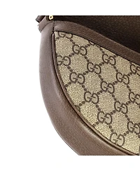 Pre-Owned Gucci Mini Ophidia Curved Flap Shoulder Bag Gg Coated Canvas