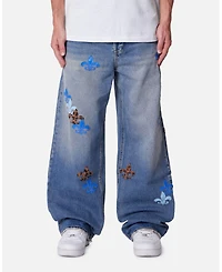mnml Men's Ultra Baggy Fleur Patch Jeans