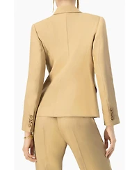 Ivonne Women's Single-Button Tailored Linen Blazer