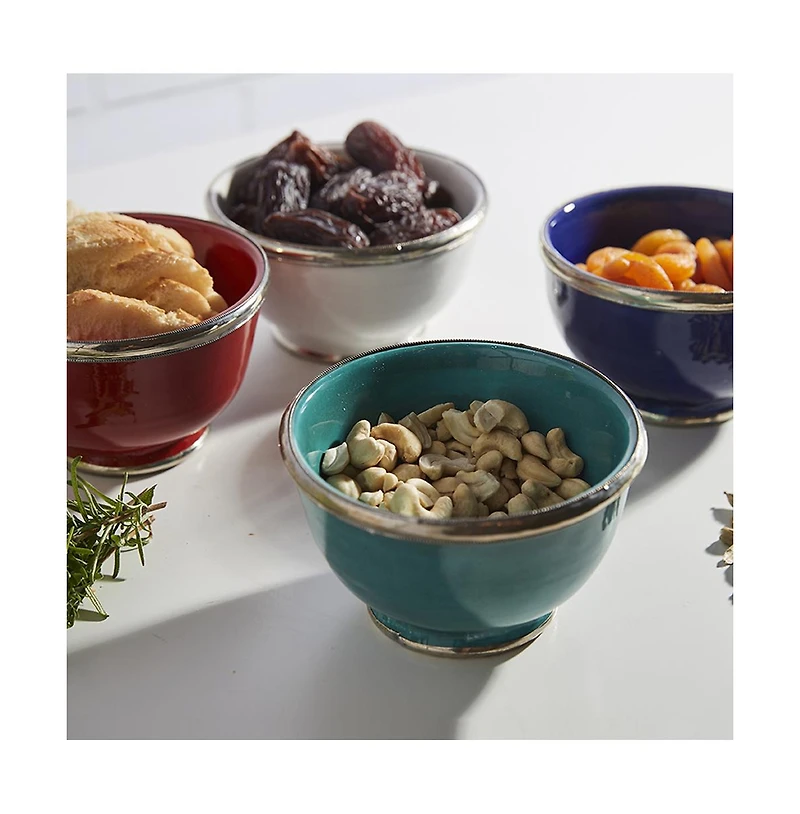 Verve Culture Moroccan Silver Rimmed Bowl