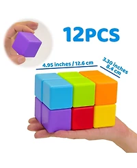 Gnuadz 1.65 Inch Magnetic Stacking Cubes Sensory Montessori Toddler Toy