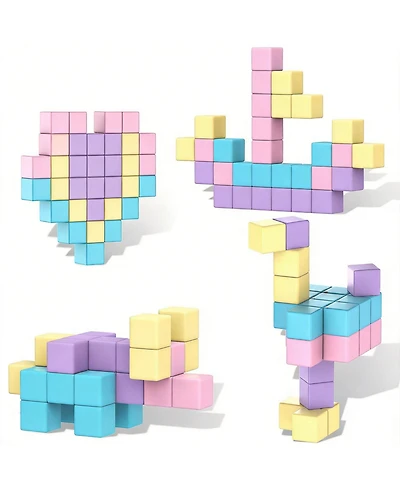 Gnuadz 56 Pieces 1.22 inch Magnetic Blocks Building Montessori Sensory Toys Kids Gifts