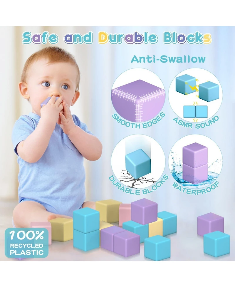 Gnuadz 56 Pieces 1.22 inch Magnetic Blocks Building Montessori Sensory Toys Kids Gifts