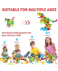 Gnuadz Stem Building Blocks Toys Ages 3-10 Educational Creative Games Storage Box