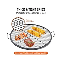 Sugift 36 in Round Fire Pit Grill Grate X-Marks Heavy Duty Steel Camp Bbq Grate