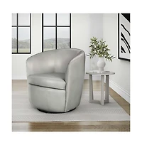 Parker Living Steamboat Ice 100% Italian Leather Swivel Club Chair