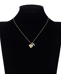Unwritten Cubic Zirconia Heart and Cross Cluster Charm Pendant Necklace