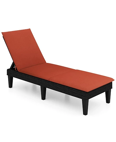 Slickblue Patio Recliner Chaise Lounge Chair with 6-Position Adjustable Back Support