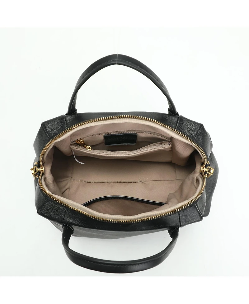 Susu Ava Pebbled Leather Satchel Bag for Women Top Handle Crossbody Purse Structured Medium Everyday Tote with Shoulder Strap