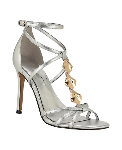 Guess Women's Chaella Embelished Strappy Stilleto Dress Sandals