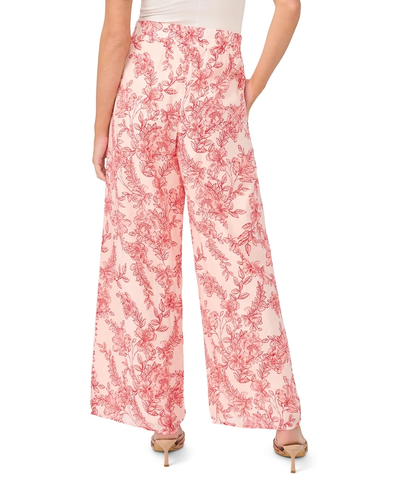 Vince Camuto Women's Blend Smocked Waist Wide-Leg Pants