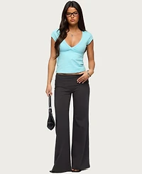 Edikted Women's Penelopy Overlap V Neck T Shirt