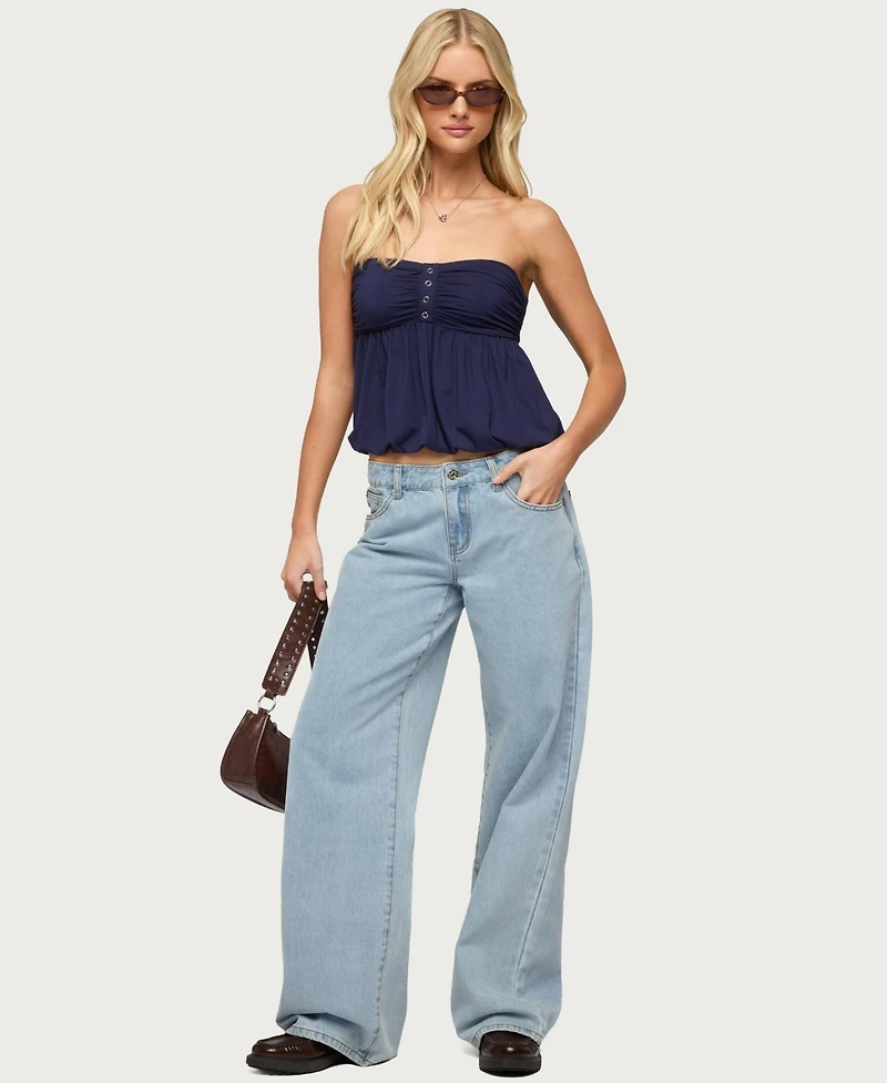 Edikted Women's Yury Strapless Bubble Top