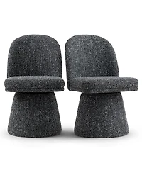 Maison Boucle 360degree(s) Swivel Upholstered Dining Chairs Set of 2, Modern Side