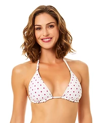 CeCe Women's Reversible V-Neck Halter Triangle Bikini Top