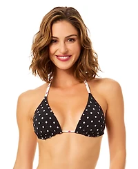 CeCe Women's Reversible V-Neck Halter Triangle Bikini Top