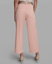 Karl Lagerfeld Paris Women's Mid-Rise Belted Pants