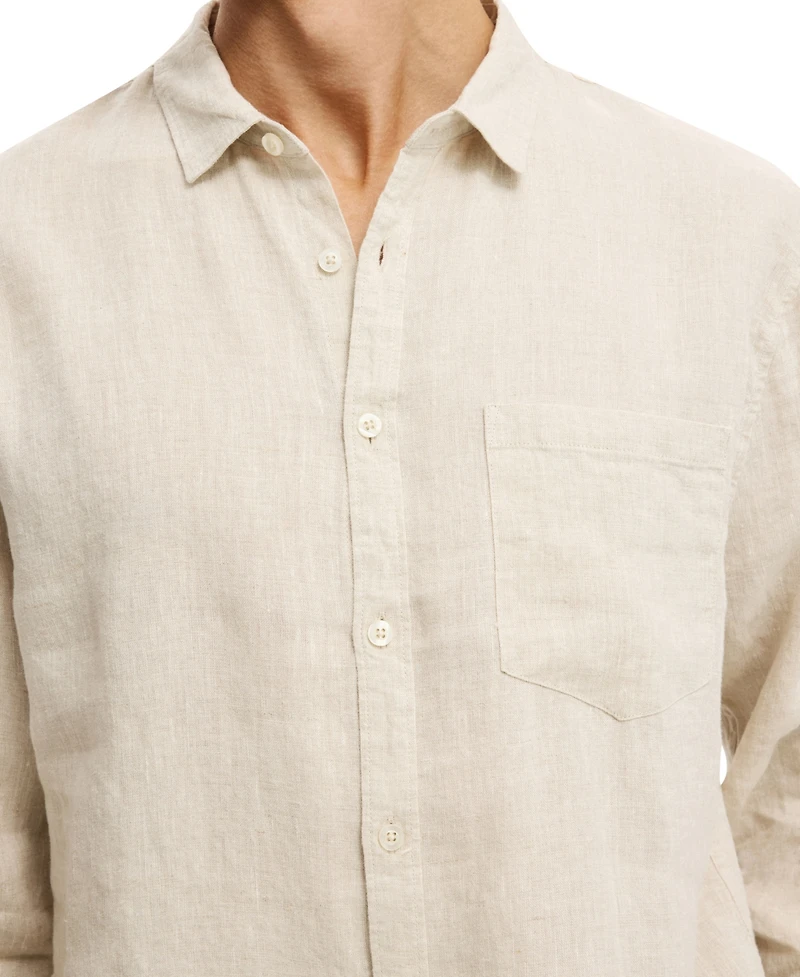 Cotton On Men's Relaxed Linen Long-Sleeve Shirt
