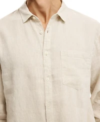 Cotton On Men's Relaxed Linen Long-Sleeve Shirt