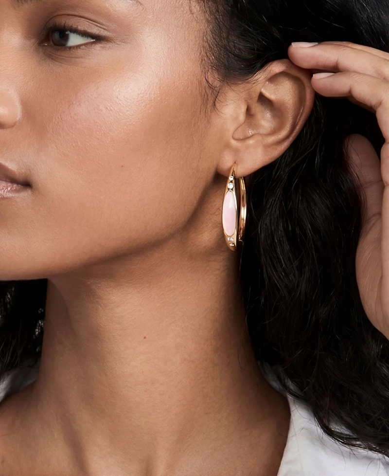 Ettika 18k Gold-Tone Gemstone Abyss Hoop Earrings
