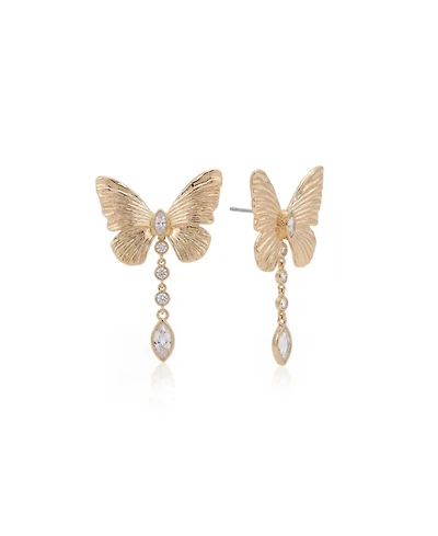 Ettika 18k Gold-Tone Butterfly Dangle Earrings