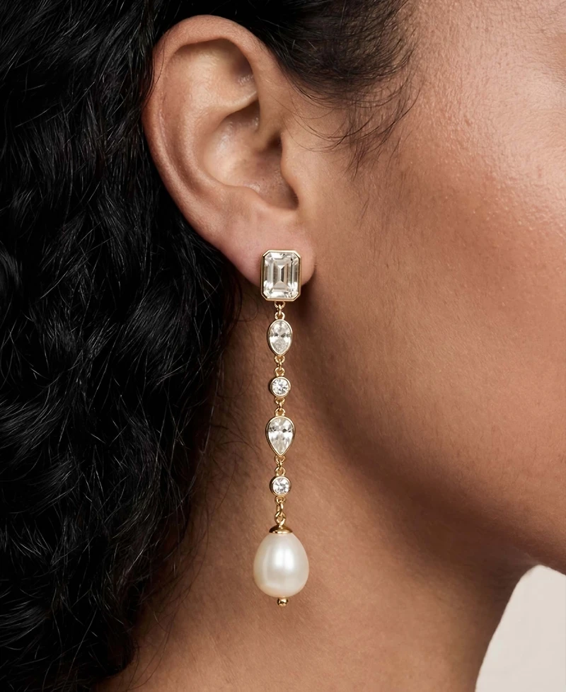 Ettika Gleaming Gem Linear Drop Earrings