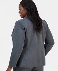 Kasper Plus Washable Bi-Stretch One-Button Blazer