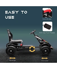 Aosom Kids Pedal Go Kart W/ Adjustable Seat, Rubber Wheels