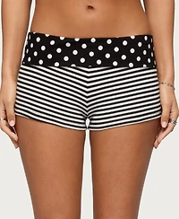 Edikted Women's Presley Stripe and Polka Dot Foldover Shorts