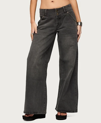 Edikted Women's Meredith Low Rise Jeans