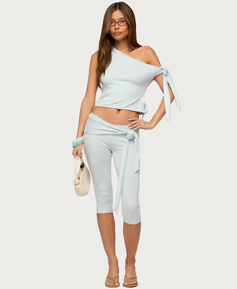 Edikted Women's Adara Tie Capri Pants