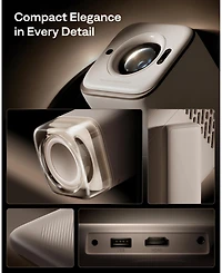 Aurzen Portable Mini Projector with Built-in Google Tv, Flexible Stand, Tof Auto Focus, Usb-c Powered, 4K Support, 300 Ansi Lumens