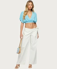 Edikted Women's Candela V Neck Crop Top