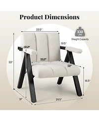 Slickblue Large Accent Chair with Metal Frame and Armrests