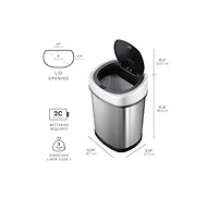 Ninestars Touchless Motion Sensor Trash Can 13.2 Gallon & 3.2 Gallon