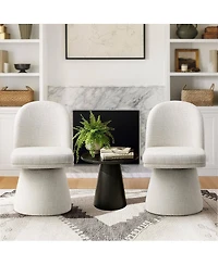 Maison Boucle Swivel Accent Chairs Set of 2, Modern Upholstered Fabric Lounge