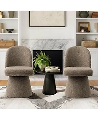 Maison Boucle Swivel Accent Chairs Set of 2, Modern Upholstered Fabric Lounge