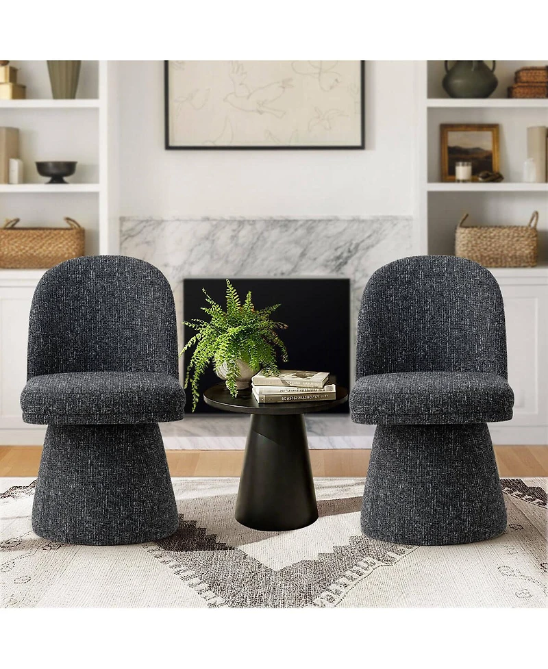 Maison Boucle Swivel Accent Chairs Set of 2, Modern Upholstered Fabric Lounge