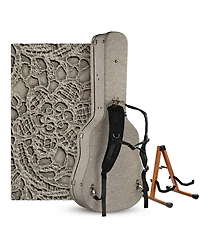 Yescom Acoustic Guitar Hard Case with Folding Stand Backpack Strap and Folding Stand Fits 40" 41" Dreadnought 2026 Exclusive Edition Rococo GainsBoro